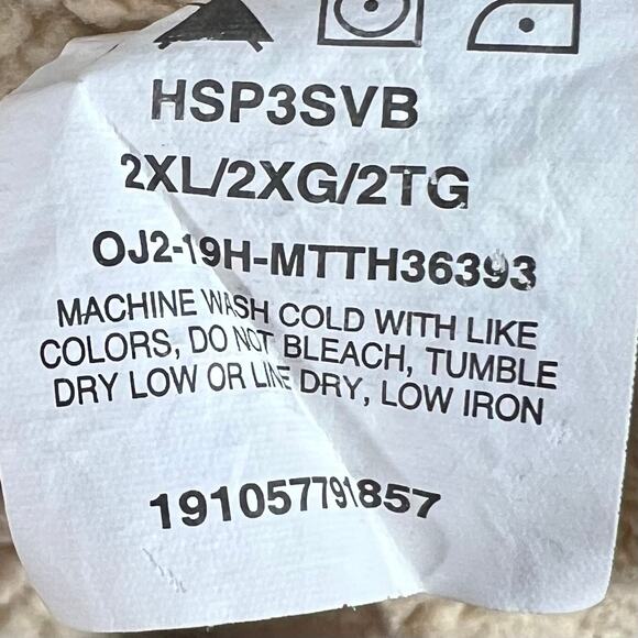 Wrangler Mens Sherpa Lined Flannel Shacket Blue Plaid Jacket 2XL - Picture 10 of 10